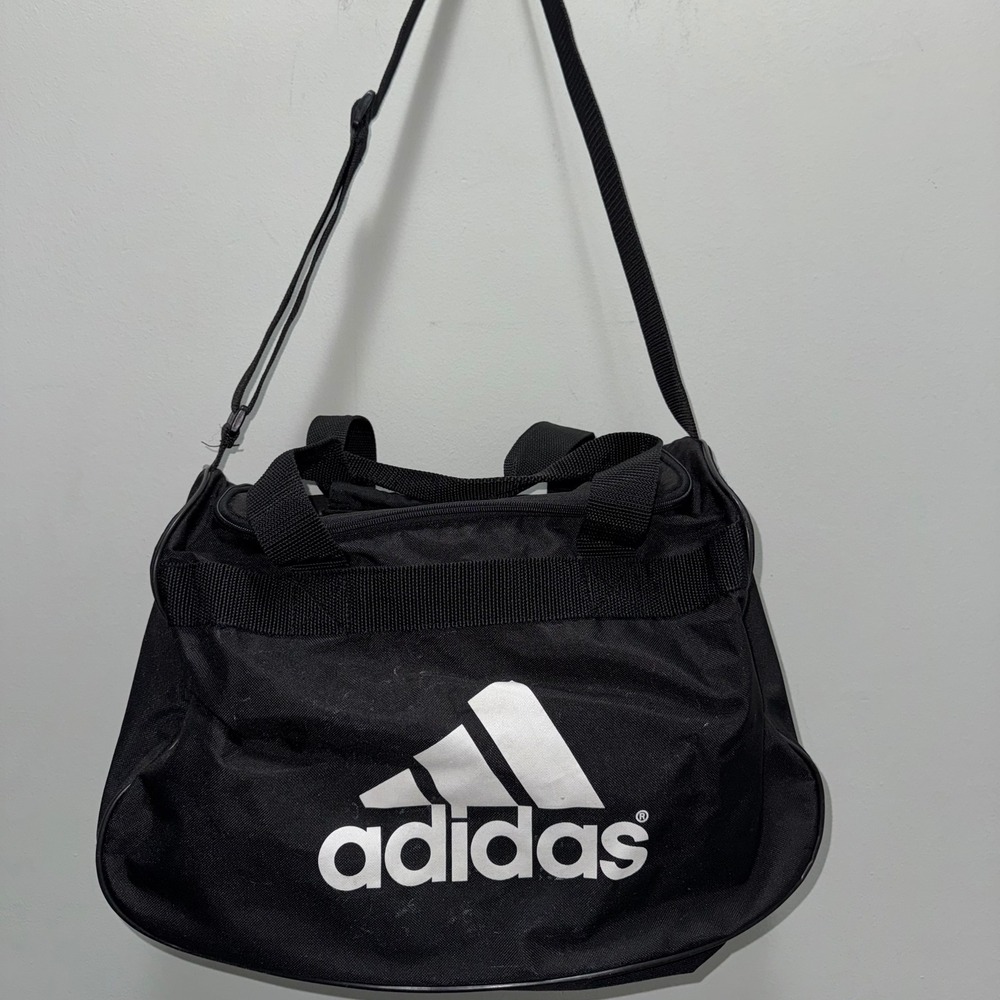 Adidas Diablo Small Duffel Bag Black White Logo Gym Sports Travel Shoulder Bag